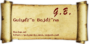 Gulyás Bojána névjegykártya